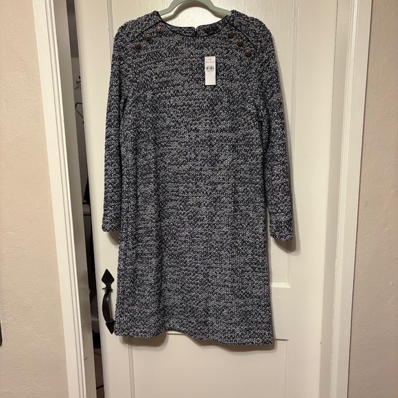 NWT Ann Taylor Tweed Knit Dress, Black and White - Picture 8 of 8